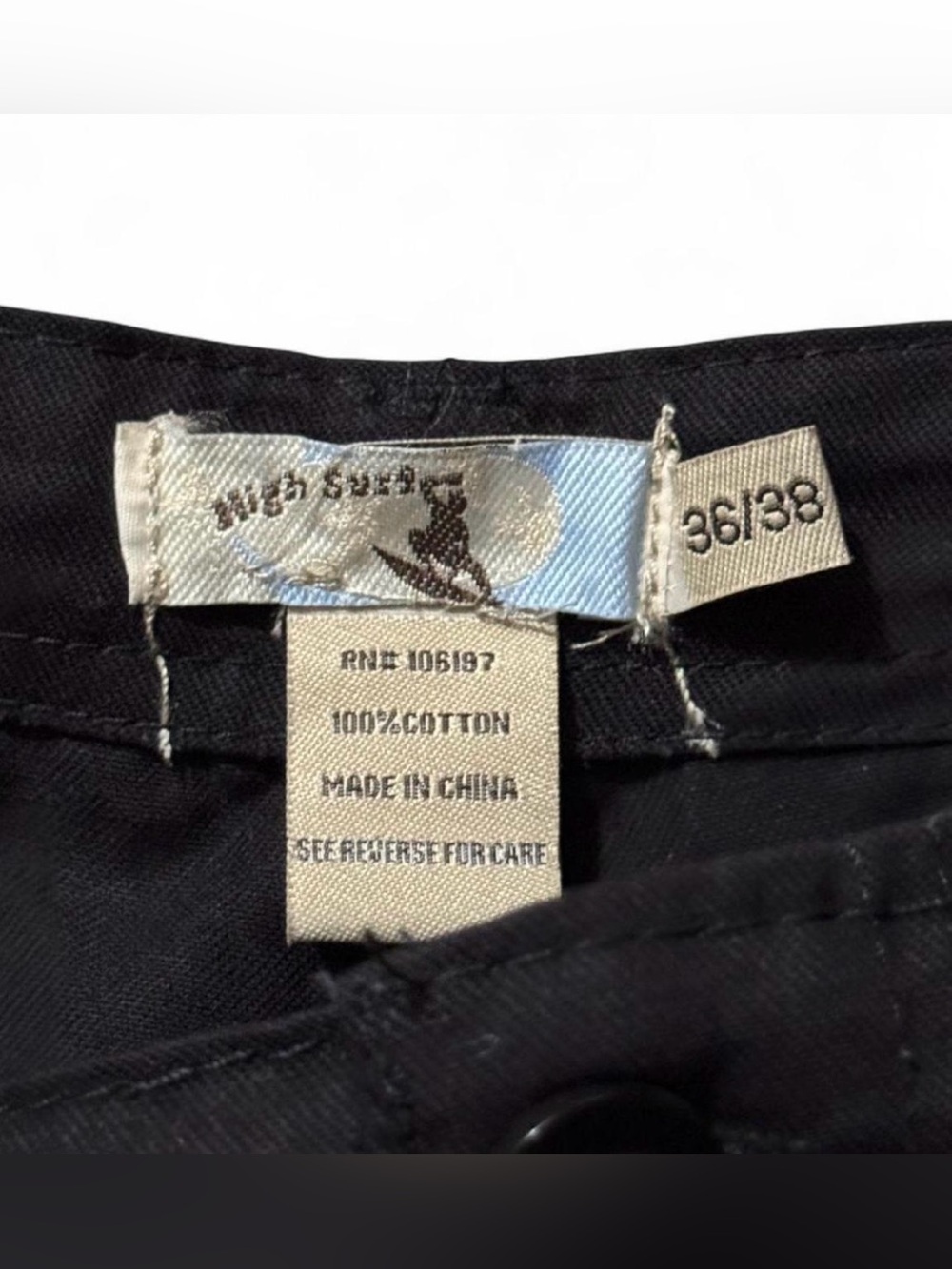 High Surf Men Cargo Shorts 36 38 Black 6 Pocket 100% Cotton Elastic Waist NWT - Picture 3 of 5